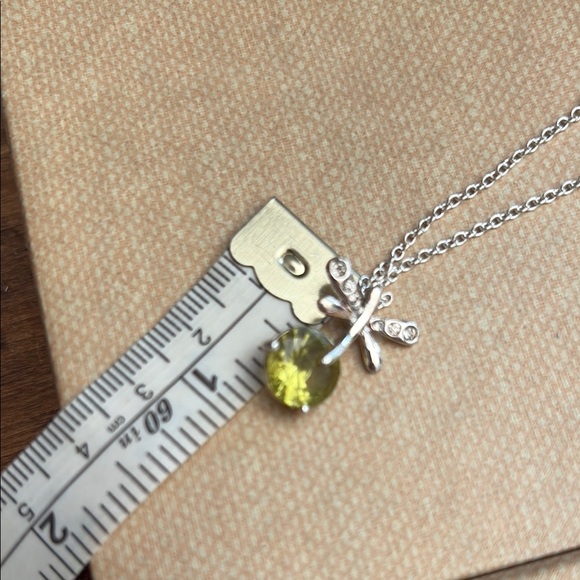 Avon Dragonfly Necklace Green Crystal Rhinestone Silver Tone Pendant 18" N23 - Picture 14 of 17